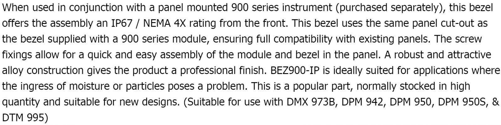 תושבות אטומות לתצוגה דיגיטלית LASCAR BEZ 900-IP